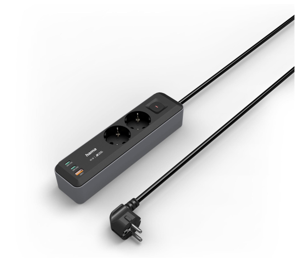 Hama Listwa zasilająca 2GN schuko, 1,4M, 2xUSB C/A, PD 65W - 1416380 - zdjęcie 3